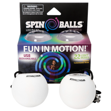 Load image into Gallery viewer, Spinballs LED Rechargeable Poi Set Glow.0
